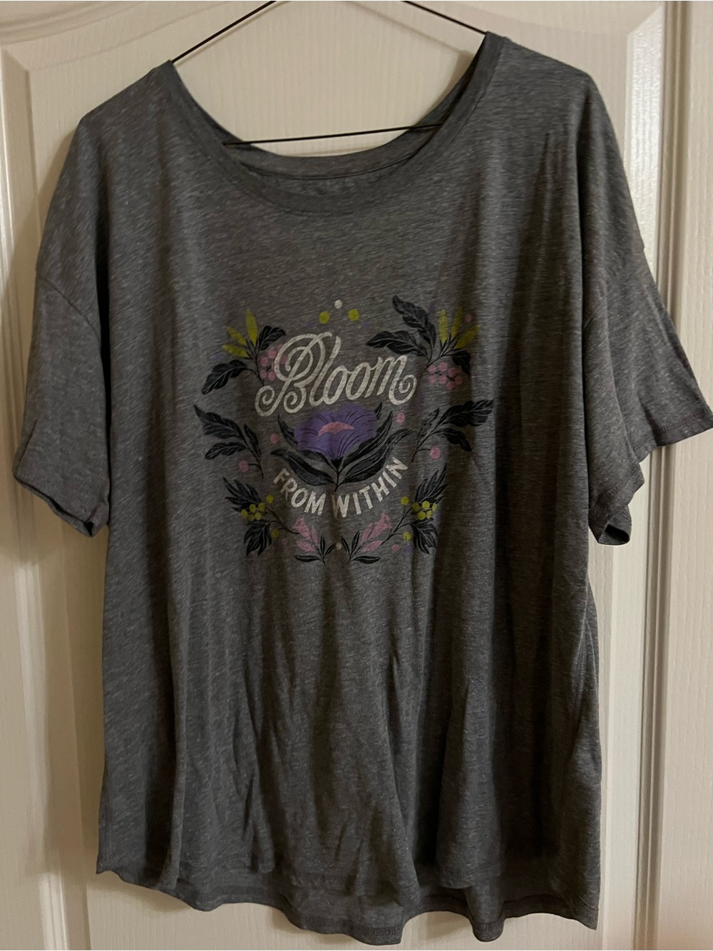 Anthropologie Heather Charcoal Graphic Pocket Tee